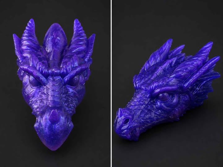 Handmade Purple Dragon Head – Fantasy Decor